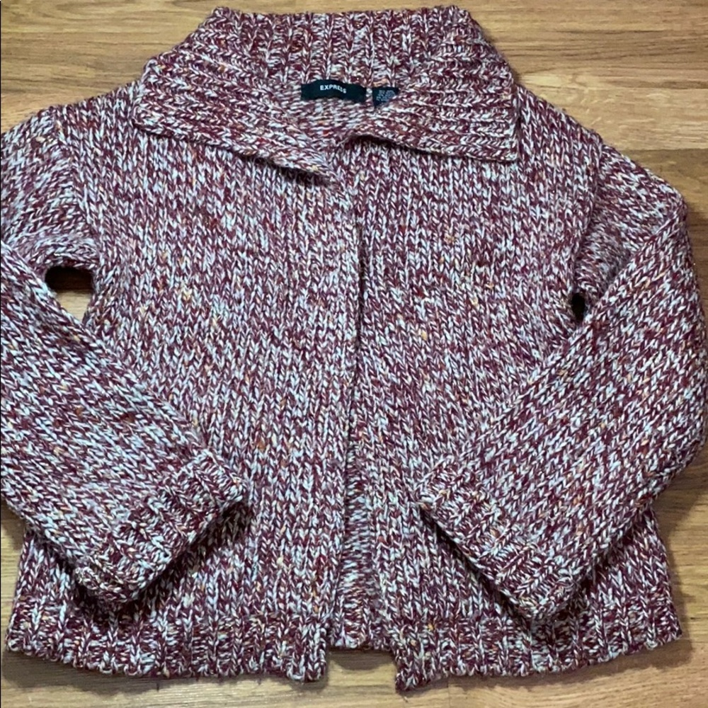 VTG express chunky sweater with gold metallic, S